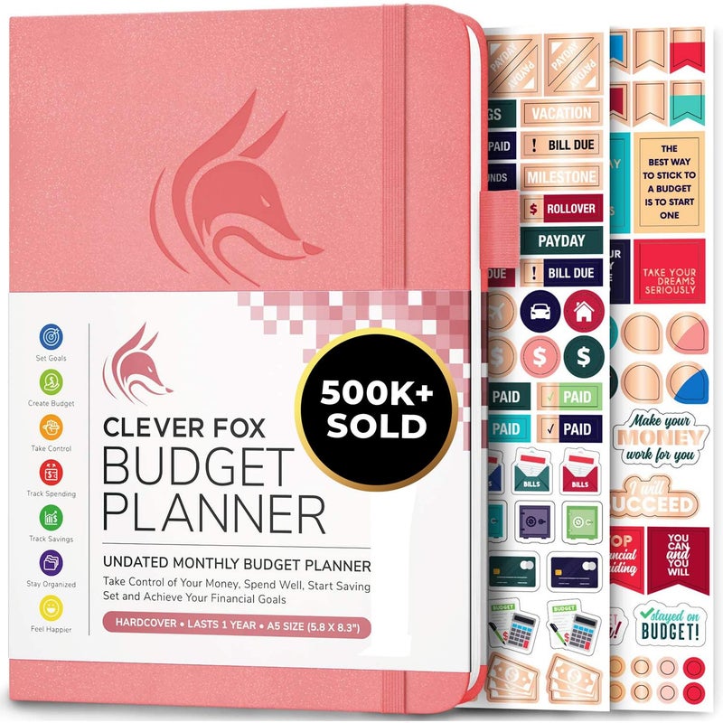 Clever Fox Budget Planner - Expense Tracker Notebook. Monthly Budgeting Organizer, Finance Logbook & Accounts Book, Bill Tracker, A5 (Light Pink) - Image 1